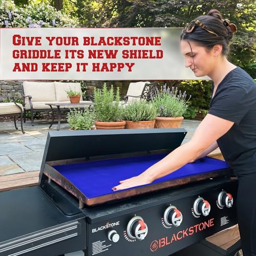 KITCHEN PERFECTION 36" Premium Silicone Griddle Cover Mat for Blackstone Griddle 36 Inch - Hermetic Protection from Rust & Debris All Year, Fits All Blackstone 36 Inch Models - Food Grade Silicone - color: Classic Blue 36 inch