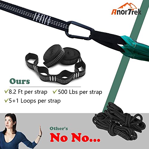 AnorTrek Camping Hammock with Mosquito Net, Double & Single Lightweight Portable Hammocks with Tree Straps, Parachute Hammock for Camping, Backpacking - color: Army Green, size: Double 118''L x 78''W