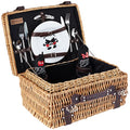 PICNIC TIME Disney Mickey and Minnie Mouse Champion Wicker Picnic Basket for 2 with Deluxe Cutlery Service Kit, Large Suitcase Style Picnic Set with Leatherette Handle (Black with Brown Accents) - color: Disney Mickey Mouse & Minnie Mouse - Black With Bro