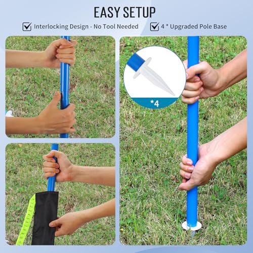 Outdoor Volleyball & Badminton Combo Net Set for Backyard, Beach with 2 Nets, Adjustable Poles, 4 Aluminum Rackets, PU Volleyball, Portable Carry Bag - color: Black