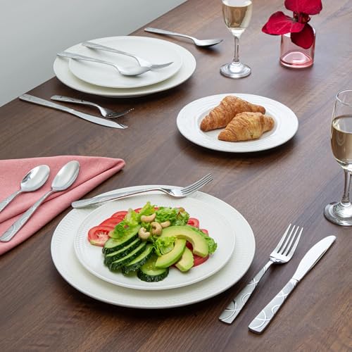 HIKAA Silverware Set, 30-piece Stainless Steel Flatware Set Cutlery Set for 6, for Kitchen, Home, Wedding, Party, Mirror Polished and Dishwasher Safe - size: Standard 30PCS
