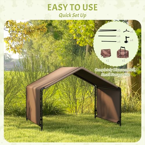 Dog Shade Shelter, Portable Pet Tent, Water Resistant Dog House for Shade Protection, Outdoor, Garden, Patio, Backyard, Brown