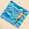 Beach Blanket Waterproof Sandproof 1-7 Adult Oversized 78 '' × 110 '' Lightweight Durable Compact Sand Free Extra Large Beach Mat for Travel Camping Hiking Picnic Blanket - color: Wave2, size: 78“x110”