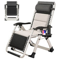 Slsy Zero Gravity Chair, Reclining Lounge Chair with Removable Tray for Indoor and Outdoor, Patio Recliner Folding Reclining Chair - color: B Grayish White, style: Zero Gravity Chair