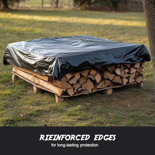 XL Heavy Duty Tarp 7x9 ft - All-Weather Tent 5 Mil Tarp Ground Nails Reinforced Corners Equipped Storage Bag for Truck, Boat, & Outdoor Furniture Covers Resistant Year-Round Use Multipurpose Tarps