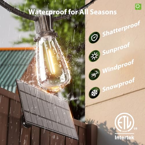 KYY 78FT(72+6) Solar String Lights Outdoor with USB Port Remote Control, LED Waterproof Solar Powered Patio with 24 Sockets, Heavy-Duty and UL Listed Porch Market Lights - size: 72+6FT(24 Sockets)