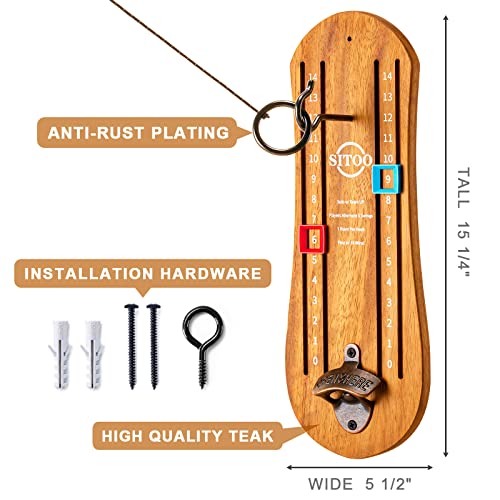 Ring Toss Game for Adults, Hook and Ring Game with String and Hooks for Indoor & Outdoor, Ring Hook Game with Bottle Opener, Gifts for Men