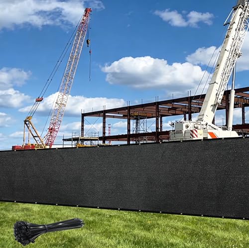 8' x 50' Black Fence Privacy Screen,with Bindings & Grommets,Heavy Duty for Gardens,Backyard,Patio,Tennis Court,Pool,Construction Project, We Make Custom Sizes