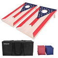 GoSports 4 x 2 ft Flag Series Wood Cornhole Sets – American Flag or State Flags – Includes 2 Regulation Size Boards, 8 Bean Bags, Carrying Case and Rules - style: Ohio Flag