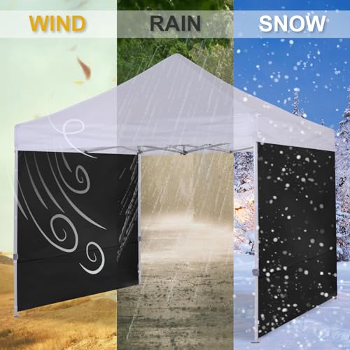 COOSHADE Instant Canopy SunWall 8x8 Canopy SideWall for Pop up Canopy Tent, 1 Pack Sidewall Only, Black - color: Black, size: 8x8-Standard