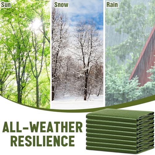 8 Pack 4 x 6 ft 5.5 Mil Small Tarps Heavy Duty Waterproof Tarp Multi Purpose Tent Cover for Home Boats Cars Camping Patio Furniture Roof Emergency Rain Protective Cover, Army Green - color: Army Green, size: 4 x 6 ft