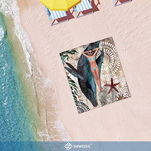 Beach Blanket Waterproof Sandproof Oversized 95”x 80”,Sand Free Beach Mat with Corner Pockets,Portable Mesh Bag for Beach Festival,Picnic,Travel and Outdoor Camping (Dolphin) - color: Dolphin