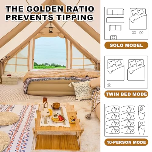 SENLEETO Inflatable Tents for Camping, Large Inflatable Camping Tent with Hand Pump, Easy Setup Tents for 4-6 People, Portable Glamping Tent - size: 157.48 inch**118.11 inch*82.68 inch/8-10 People