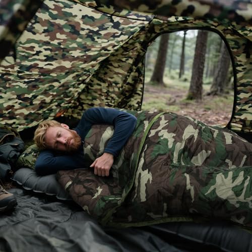 REDCAMP Military Camping Blanket, Water-Resistant Thermal Poncho Liner, Lightweight Insulated Outdoor Blanket for Hiking Camping with Compression Carry Bag - color: Camouflage 59"x87"