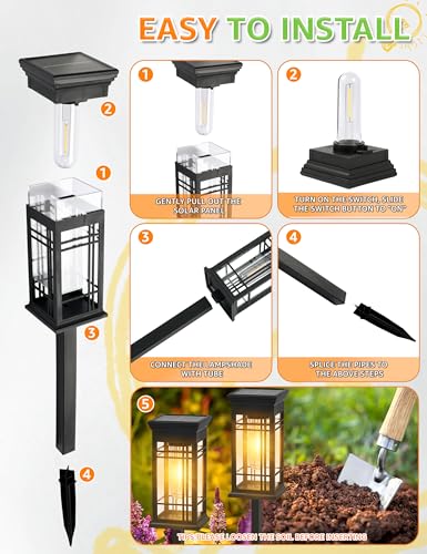 8 Pack Solar Lights Outdoor Waterproof, Bright Solar Pathway Lights with Auto On/Off, Weatherproof Garden Landscape Lighting for Yard Patio Walkway Lawn Decor - size: 8 Pack