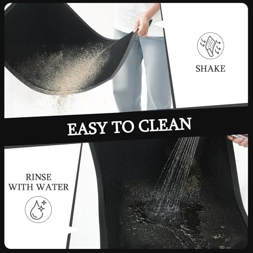 3'X5'Mesh Dirt Trapper Mat,Heavy Duty Welcome Mat,Commercial Floor Rugs,Front Door Carpet for Indoor & Outdoor,Sand Catcher Door Mat,Anti-Slip Rubber Backing,Black - size: 3' x 5' (Rectangular)