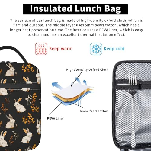 Bunny Lunch Box for Women Kids Girls Men Insulated Lunch Bag Lunchbox Adults Lunch Tote Bags Reusable Cooler for Work Office School Picnic Travel - color: Bunny01