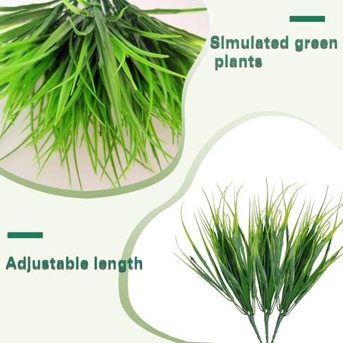 6 PCS Fake Grass Plants Pee Post for Outdoor, Reusable Washable Artificial Grass for Dogs to Pee on, Guides and Trains Dogs to Urinate, with Acrylic Plate and Ground Nails for Fixing