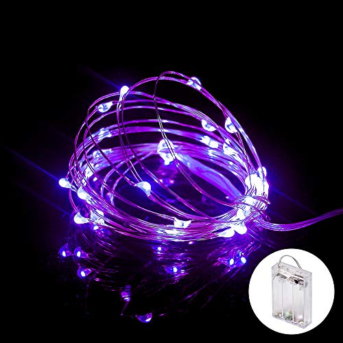 XINKAITE Purple Fairy Lights - Waterproof LED Starry String Lights for Indoor & Outdoor DIY Decoration, Home Parties, Christmas Holiday (10FT/3Meters) - color: Purple, size: 10ft