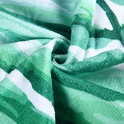 Benefeet Sox Beach Towel Large Round Mandala Pool Towels Tassels Microfiber Quick Dry Beach Blanket Throw Bohemian Roundie Swim Pool Circle Towel, 59 Inches - color: Tropical Palm Leaves