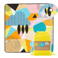 Rudie Nudie Jumbo Beach Mat with Umbrella Hole, 6'7" x 6'7" Waterproof Sandproof Picnic Blanket, Large Foldable Sand Free Beach Blankets for Park, Outdoor Portable Picnic Mat for Grass, Sand & Lawn