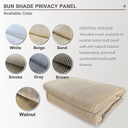 Sun Shade Privacy Panel with Grommets on 4 Sides for Patio, Awning, Window Cover, Pergola or Gazebo (Walnut, 8' x 8') - color: Walnut, size: 8' x 8'