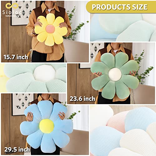 Sioloc Flower Pillow Shaped Throw Pillow Butt Cushion Floor Pillow,Seating Cushion,Cute Room Decor & Plush Pillow for Bedroom Sofa Chair(Yellow,15.7'') - color: Yellow