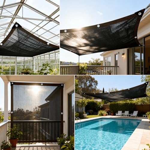Shade Cloth - for Plants Greenhouse, 70% Sunblock Shade Sails -for Outdoor Garden Pergola Patio Lawn Sun Shade Cloths for Kennel Chicken Coop Easier to Hang Plant Shade Net Cover - size: 5'x16'