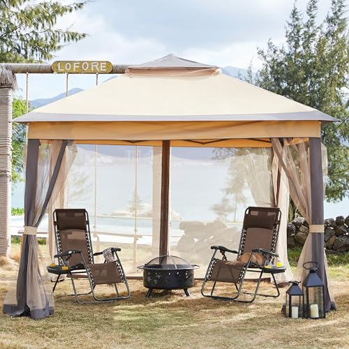 Yaheetech 26" Zero Gravity Recliners Outdoor Adjustable Folding Reclining Lounge Chairs w/Pillows, Cup Holder Trays and Carry Strap for Patio Backyard Beach Brown Set of 2 - color: Brown