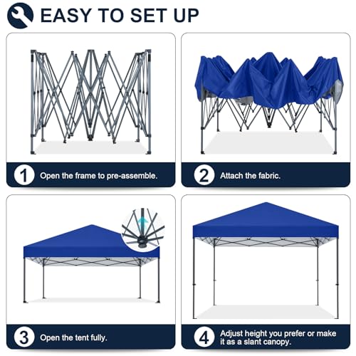 COOSHADE Durable Easy Pop Up Canopy Tent 12x12Ft(RoyalBlue) - color: Royal Blue, size: 12x12Ft