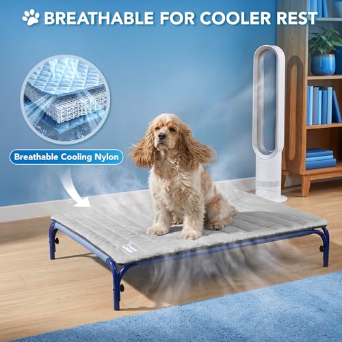 PetAmi Dog Cooling Mat, Q-Max Pet Cooling Blanket with Thick Cushioning, Self Cooling Pad for Dogs & Cats, Reversible Summer Mat for Crate, Couch, Kennel, Gray/Light Grey, Large (40x60) - color: Gray/Light Grey, size: Large (40x60)