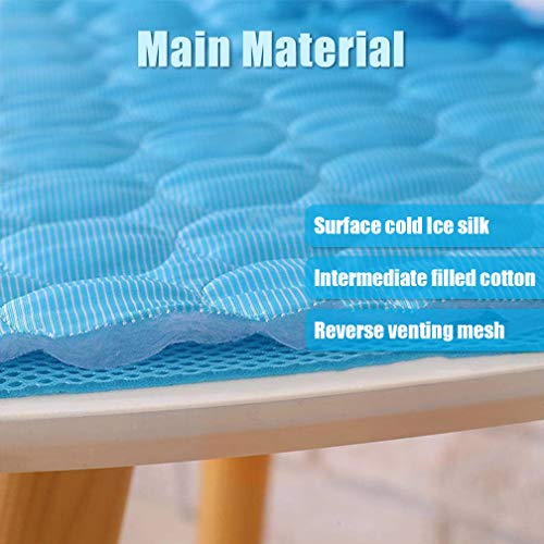Washable Dog Cooling Mat Ice Silk Cooling Mat for Dogs Pet Self Cooling Pad Blanket Dog Cool Pad for Indoor & Outdoor Car Seats (Blue, 16x12 in)