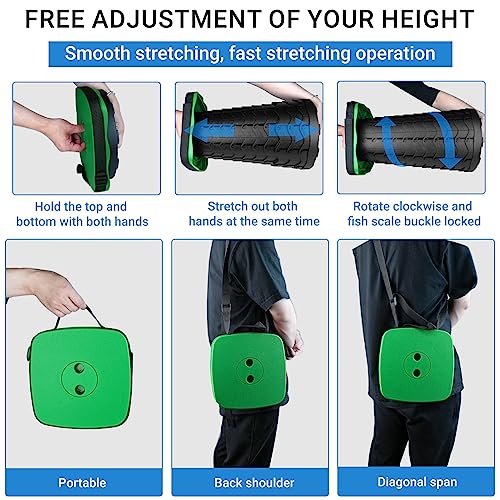 Upgraded Folding Stool - 485lbs Load Capacity,Telescopic Stool,Portable Collapsible Seat for Camping,Fishing,Hiking,Travel - color: Green