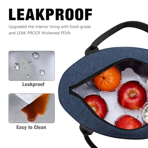 Aosbos Lunch Tote Bag, Insulated Lunch Box for Women, Leakproof Lunch Cooler Purse for Work, Blue - color: H. Classic Blue