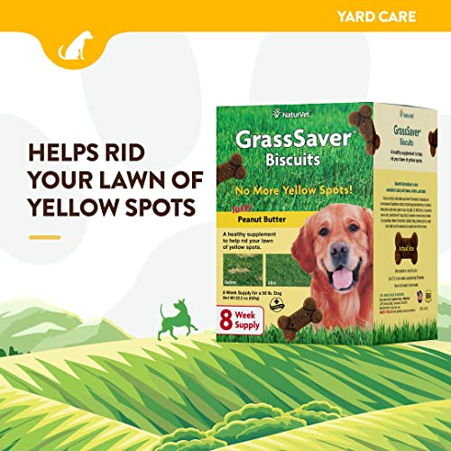 NaturVet GrassSaver| Biscuits for Dogs – Help Keep Grass Green, Rid Your Lawn of Yellow Patches Caused by Dog Urine| No More Yellow Spots| DL-Methionine – Peanut Butter Flavor – 22 oz - color: Biscuits, size: 11.1 Ounce (Pack of 2)