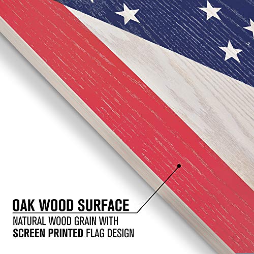 GoSports 4 x 2 ft Flag Series Wood Cornhole Sets – American Flag or State Flags – Includes 2 Regulation Size Boards, 8 Bean Bags, Carrying Case and Rules - style: Ohio Flag