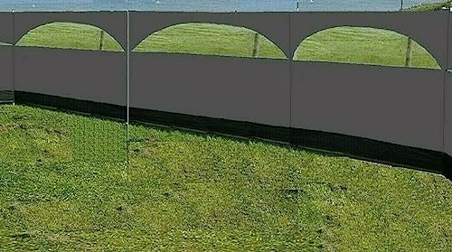Windbreaker Wind Privacy Screen Camping Blocker 5 Panel Garden Beach Wind Shield 5ft High x 27.4ft Long (Stone Grey) - color: Stone Grey