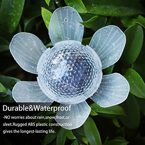 Kinna Solar Lotus Lights - 6 Pack Decorative Warm White & Multi-Color Changing LED Outdoor Garden Stake Lights for Lawn, Patio, Walkway & Backyard Decoration - color: White