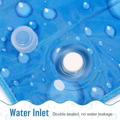 Upgrade Dog Cooling Mat Portable Water Injection Pet Cooling Pad Summer Self Cooling Ice Silk Pet Blanket Washable (Dark Blue, 17.7" Lx23.6 W)
