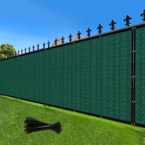 LOVE STORY 5'x25' Fence Privacy Screen Outdoor Mesh Fencing Covers Screen Fence Wind Block with Grommets for Patio Garden Wall Backyard, Dark Green (We Make Custom Size) - color: Dark Green, size: 0 5'x2 5'