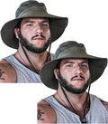 GearTOP Safari Hat for Men Sun Hats for Women UV Protection UPF 50+ Fishing, Gardening, Hiking Hat (22-23 1/2") - color: Army Green Standard 2 Pack
