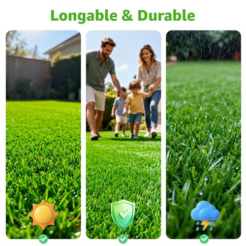 Artificial Turf Indoor Outdoor - Pet Friendly Synthetic Fake Grass Rug with Drainage Holes for Patio, Balcony, Backyard Decor, Deck - Replacement Dogs Pee Pad Mat(3Ft x 10Ft) - size: 3FT x 10FT