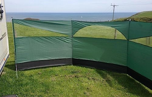 Windbreaker Privacy Camping Screen 3 Panel Blocker Garden Beach 197" x 60" (Forest Green)