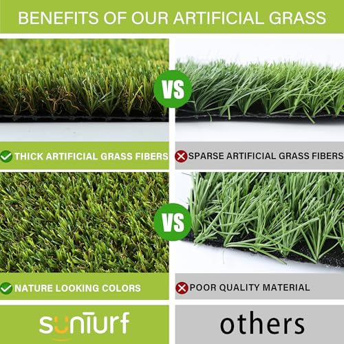 SUNTURF Dog Grass Pads 4 x 13 FT, 0.8 Inch High Pile Artificial Grass Pads for Dogs Potty, Fake Grass Rug Indoor Outdoor Lawn Landscape for Garden Turf Mat for Dogs Training - size: 4x13 FT