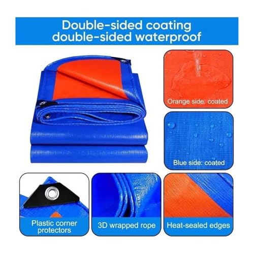 Waterproof Tarp Tarpaulin Awning Durable Rectangle Sun Shade Patio Sunrays Block Rain Cover Camping Outdoor(2.85x2.85 m)