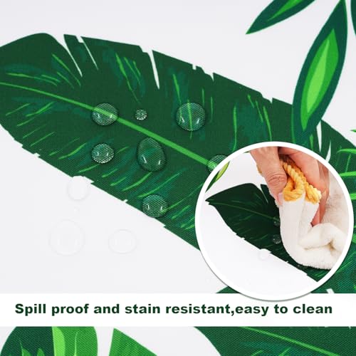 SquarePie Round Outdoor Tablecloth with Umbrella Hole - 70 Inch Water Resistant & Spillproof Table Cloth,Zipped Patio Picnic Table Cover for Camping/Picnic/BBQs/Backyard,Palm Leaf - color: Palm Leaf, size: 70" (Round)