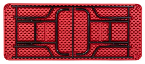 OEF Furnishings OEFBTA-3072-40 Adjustable-Height Commercial-Grade Premium Industrial Folding Table, 6-Foot Pedestal-Leg Design with 17-Gauge Steel Frame and Thick Double-Wall Top (72" × 30", Red Top) - color: Red