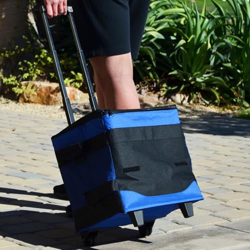 Picnic at Ascot 60 Can Collapsible Insulated Rolling Cooler - Royal Blue- Pack of 4 - color: Royal Blue - Pack of 4