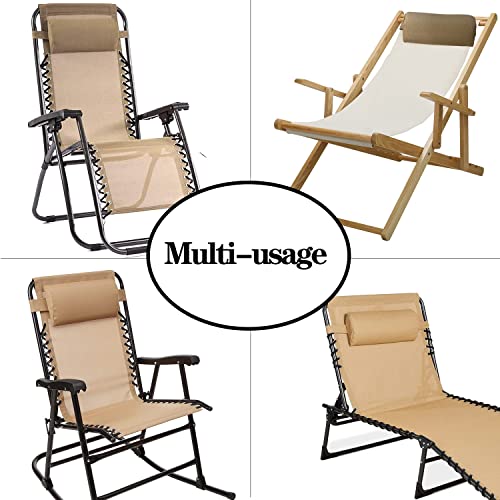Ostlttyn Zero Gravity Chair Replacement Pillow Headrest with Elastic Band, Universal Soft Removable Padded Cushion Head Pillow for Zero Gravity Lounge Chair, Folding Patio Lawn Recliner Chair, Tan - color: Tan, size: 1 Pack