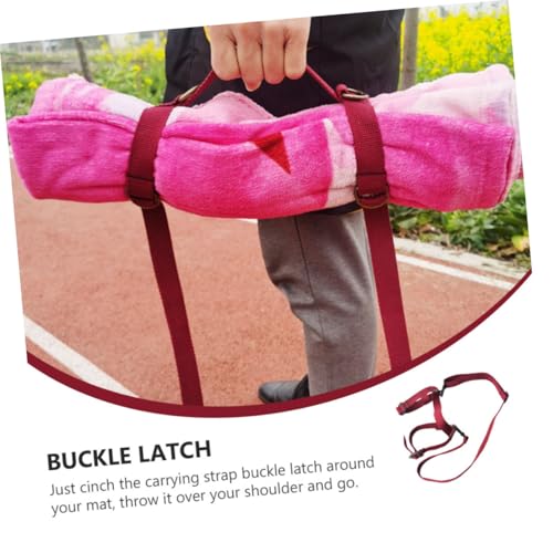 Picnic Blanket Carrying Strap Red, Elastic Yoga Mat Sling with Handle, Sturdy Binding Strap for Travel, Outdoor Sports, and Exercise Fitness Use